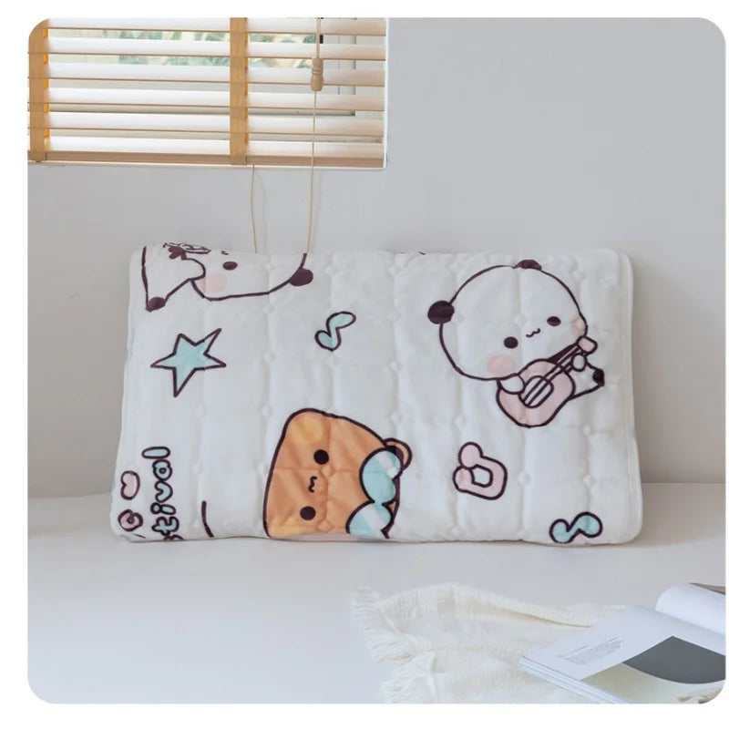 Cute Panda Flannel Pillowcase – Elastic Strap Pillow Cover Decorative Pillowcase HIP