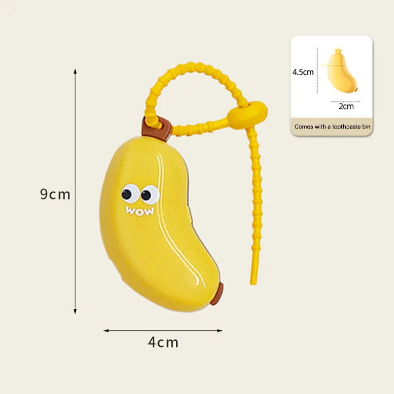 Banana Toothbrush Cap & Toothpaste Box – Travel Essential Toothbrush Travel Case HIP Yellow