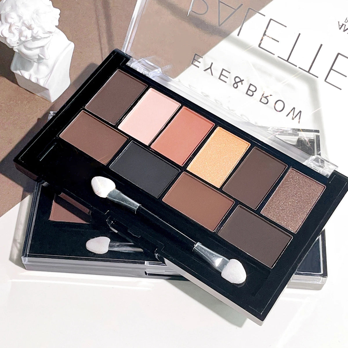 10-Color Eyeshadow Palette – Shimmer, Matte & Earth Tones Eyeshadow Palette HIP