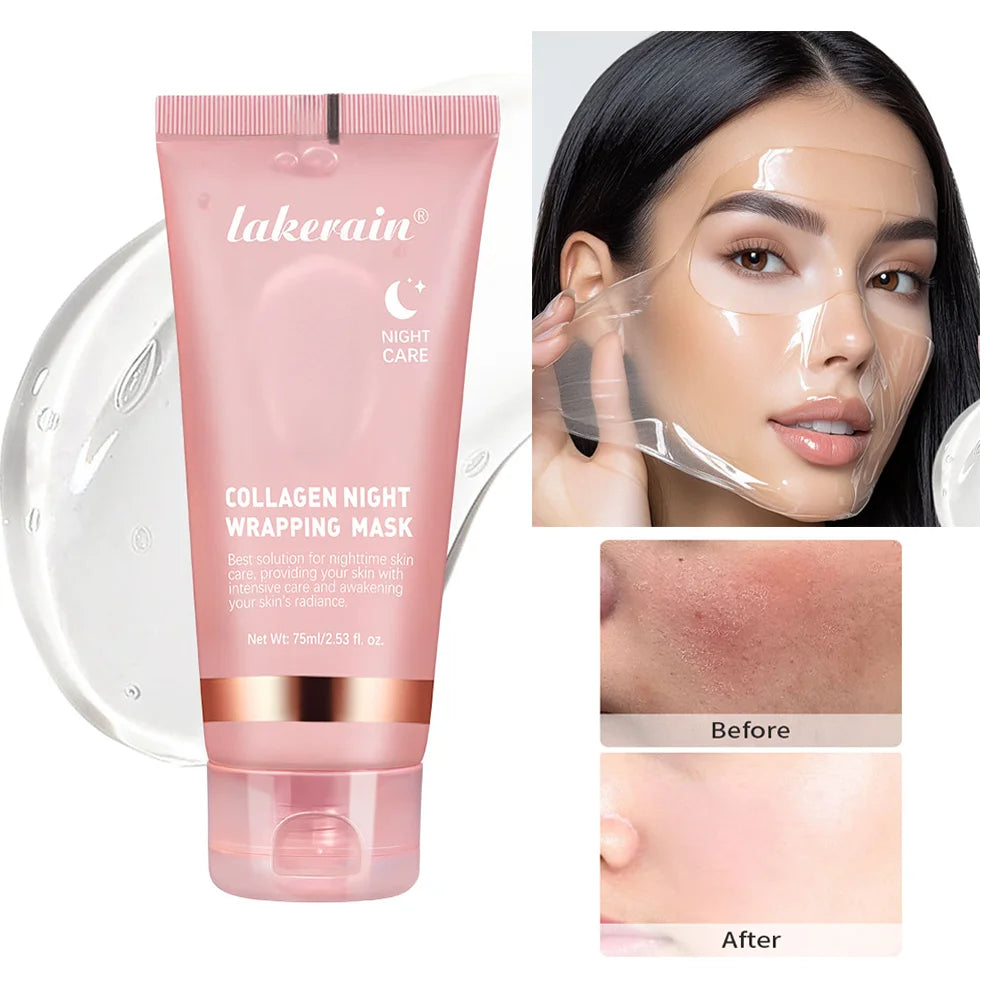 Collagen Wrapping Mask with Brush Set Korean Facial Mask Rejuvenation Moisturizing Brightening Improve Skin Skincare Christmas HIP