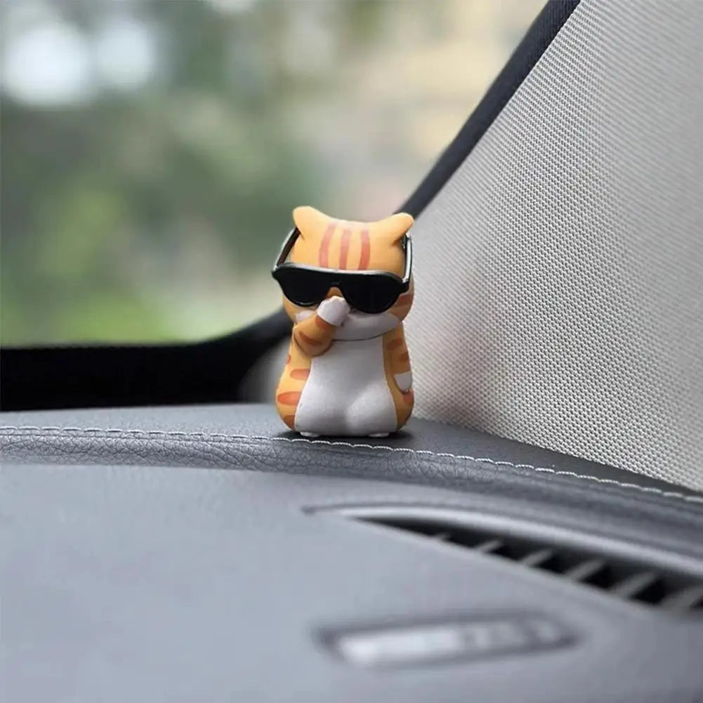 Car Pendant Cute Adorable Straw Hat Cat Ornaments Car Rearview Mirror Pendant Interior Decoration Accessories Girls Gift HIP