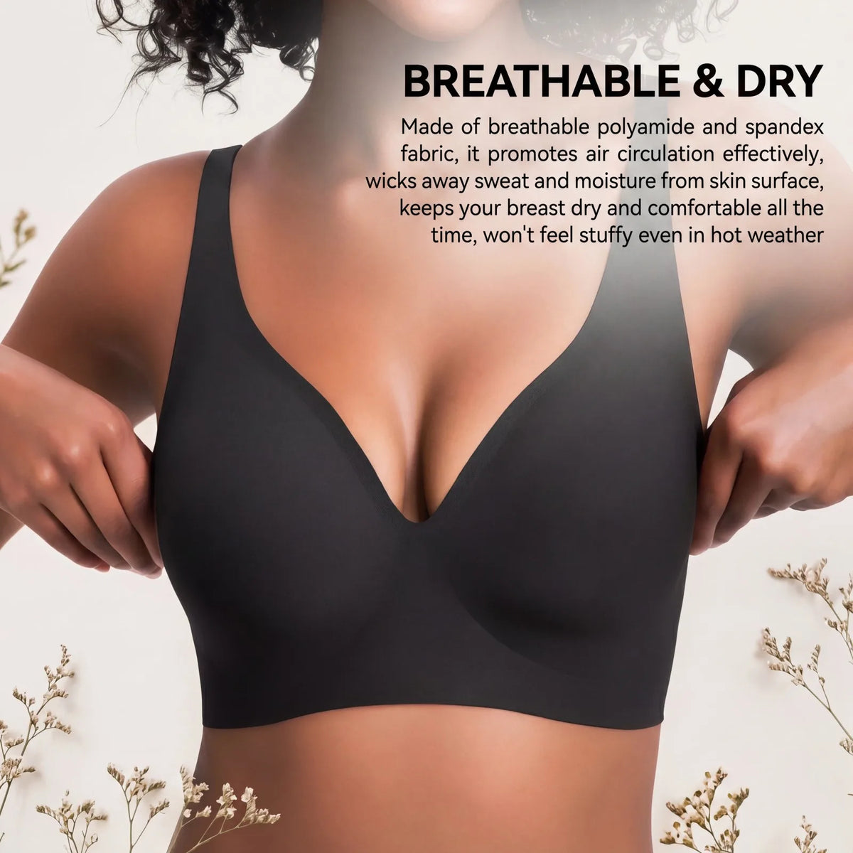Zeriluna Seamless Wireless Push-Up Bra – Invisible & Breathable Wireless Push-Up Bra HIP