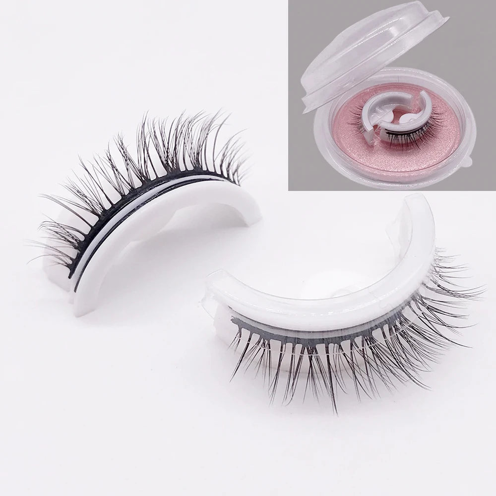 1 pairs Self-adhesive False eyelashes Reusable Natural Long Thick Eyelashes Multiple Reversible Glue-free Eyelashes Dropshipping HIP L01-Nature