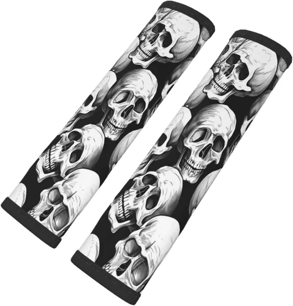 Halloween Skull Seat Belt Cover Pads – Neoprene 2-Pack Seat Belt Cover HIP 1