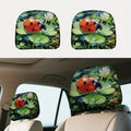 2-Pack Ladybug & Clover Car Headrest Covers – Lucky Green Car Headrest Covers HIP black