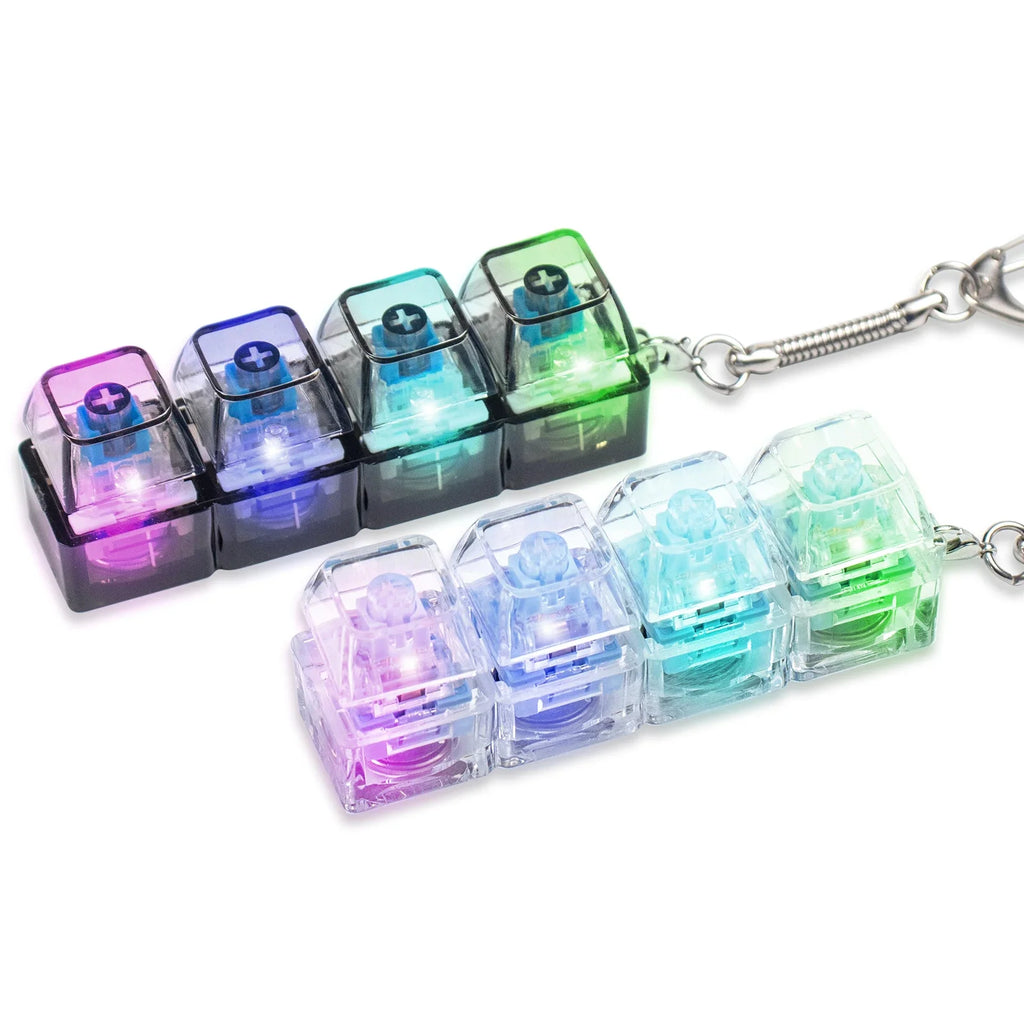 4-Button RGB Fidget Keyboard Keychain with LED Lights | HIP Fidget Keychain Toy HIP