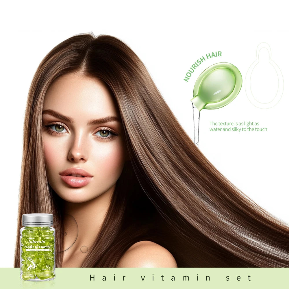 6Pcs Morocco Argan Oil Hair Care Capsules Vitamin Serum Repair Split End Damaged Hair Nourishing Hair Treatment Essential Oil HIP