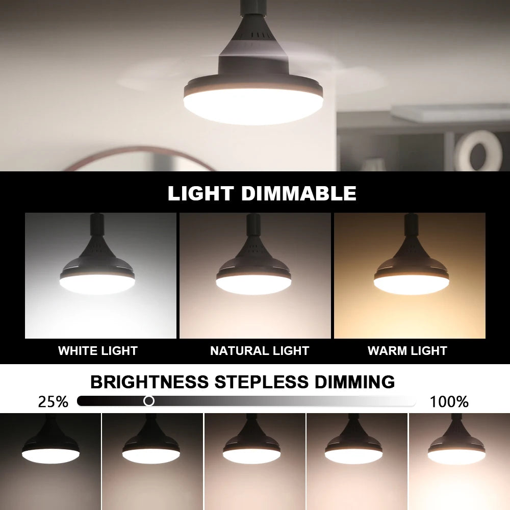 YNL LED Ceiling Fan Light E27 Remote Control – Modern Dimmable Ceiling Fan Light HIP