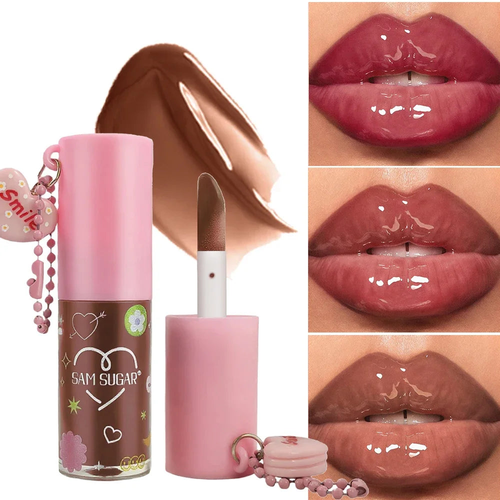 SAM SUGAR Butter Lip Oil – Mirror Glaze, Hydrating & Long-Lasting Butter Lip Oil Gloss HIP