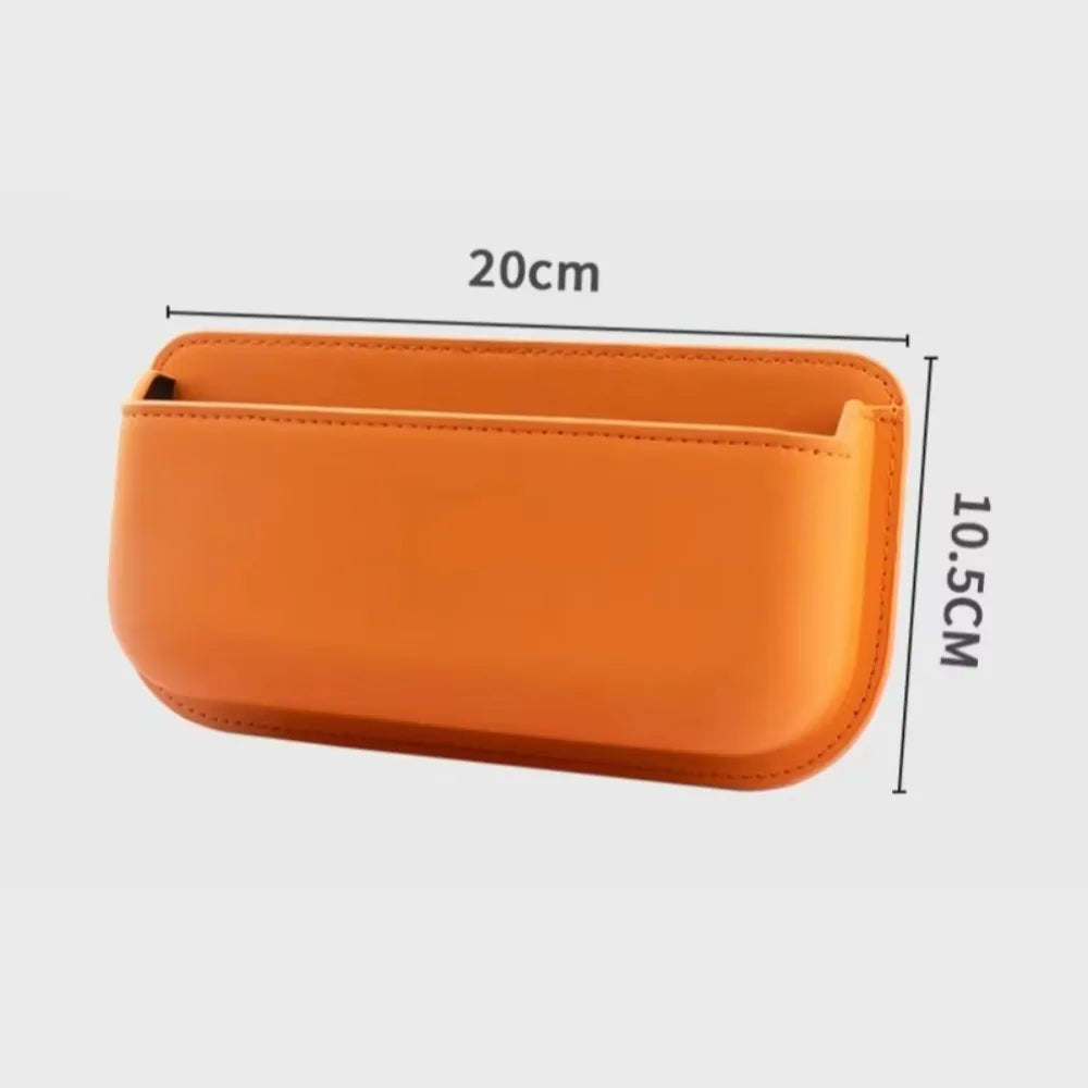 PU Leather Car Seat Storage Pocket – Self-Adhesive Organizer Car Interior Organizer HIP