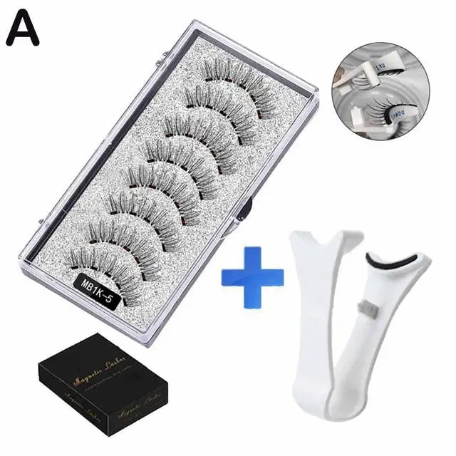 3D Natural Magnetic Eyelashes,With 5 Magnetic Lashes Shipping Box Eyelashes Handmade False Gift Reusable Support Drop Magne T6N2 HIP MB1K