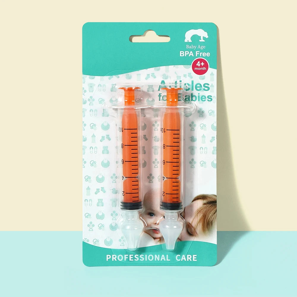 Baby Silicone Nasal Aspirator & Nose Cleaner Set – Safe Infant Nasal Aspirator Set HIP C15-orange 2pcs