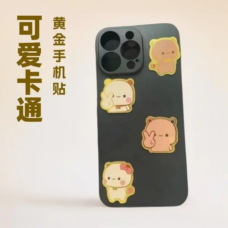Panda Bubu & Dudu 999 Pure Gold Phone Sticker – Anime Gift Anime Collectible Sticker HIP