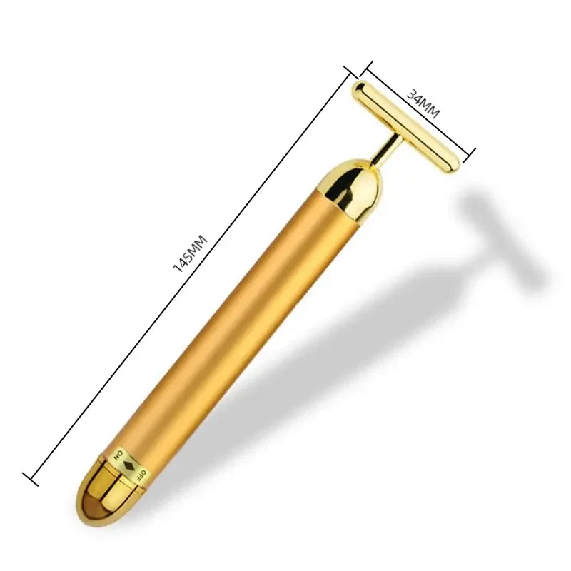 24K Gold Vibrating Facial Roller Massager – Firm & Lift Vibrating Facial Roller HIP