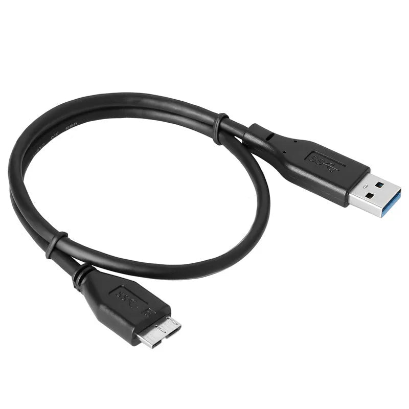 USB 3.0 to Micro B Cable 50cm – Fast HDD & Laptop Data Transfer USB Data Cable HIP black
