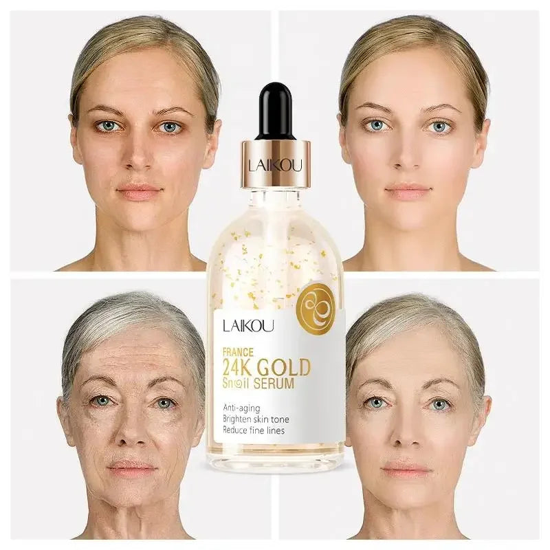 LAIKOU 24K Gold Snail Essence Face Serum 100ml – Brightening Face Serum HIP