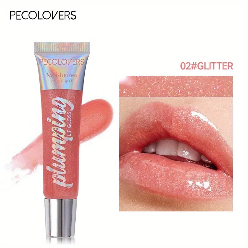 Shimmer Lip Oil Tinted For Fuller Lip Effect, Collagen Lip Gloss, Moisturizing Lip Care Extreme Volume Lip Essence Lips Enhancer HIP 02