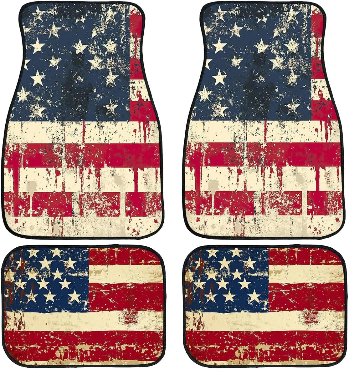American Flag Car Floor Mats Set of 4 – Non-Slip Auto Carpets Auto Floor Mats HIP 1 one size