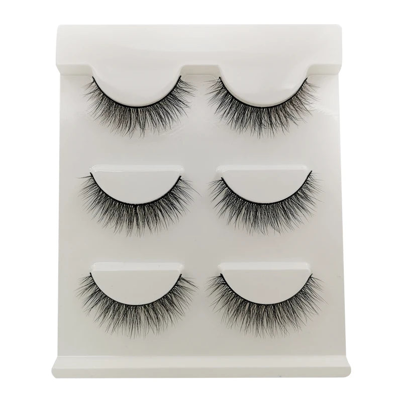 YSDO False Eye Lashes 3/6/7 Pairs Fake Eyelashes Eyelash Extension 3D Mink Half Lashes Natural Makeup Tool Faux Cils Maquiagem HIP 3pairs-G302W