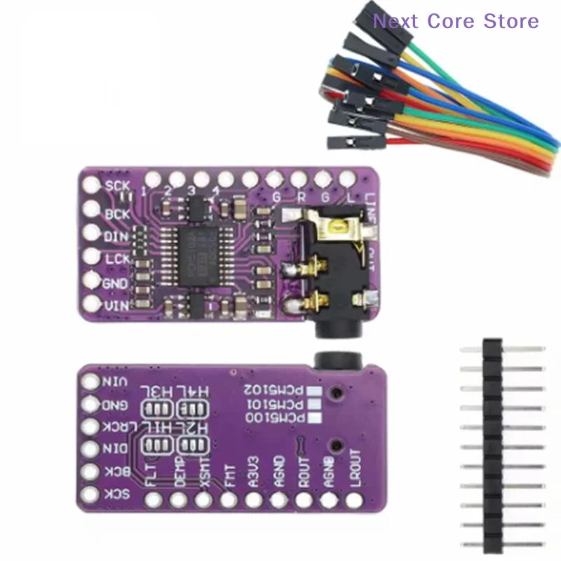 PCM5102A I2S DAC Module – Raspberry Pi PHAT Audio Board DAC Audio Module HIP