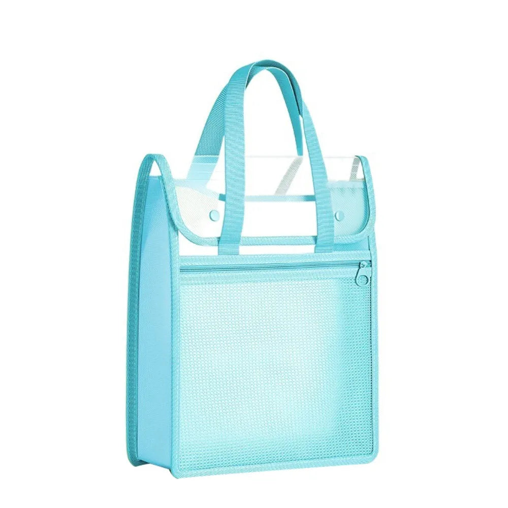 Double Layer Transparent PP File Storage Bag – A4 Portable File Storage Bag HIP Blue 1