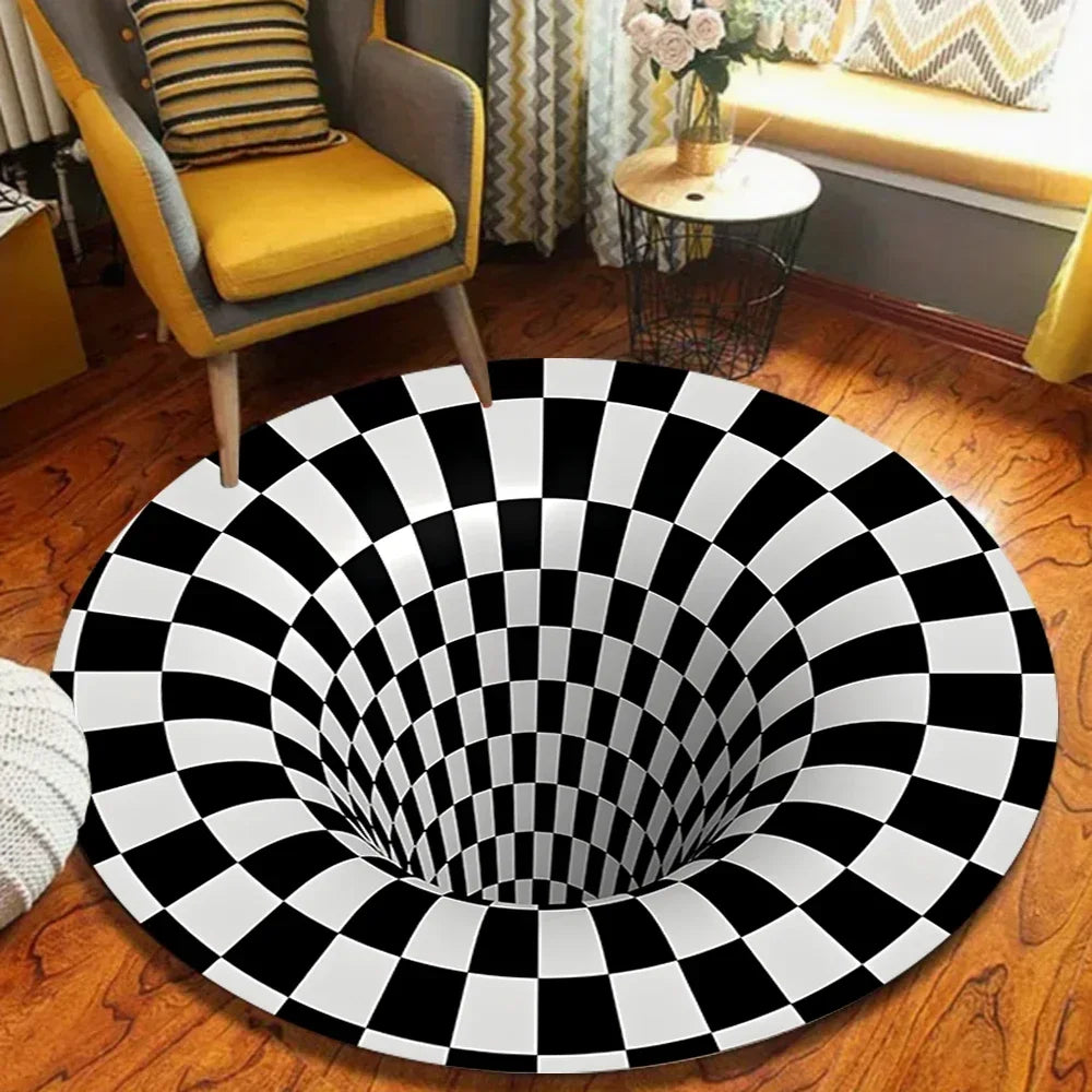 Round Non-Slip Flannel Rug – Modern Floor Mat for Home Round Floor Rug HIP