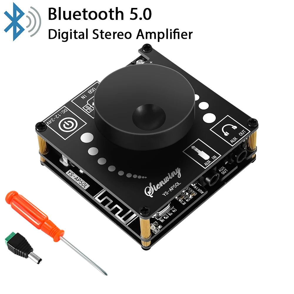 50W+50W Bluetooth 5.1 Digital Stereo Amplifier Board YS-AP50L Digital Amplifier Board HIP black