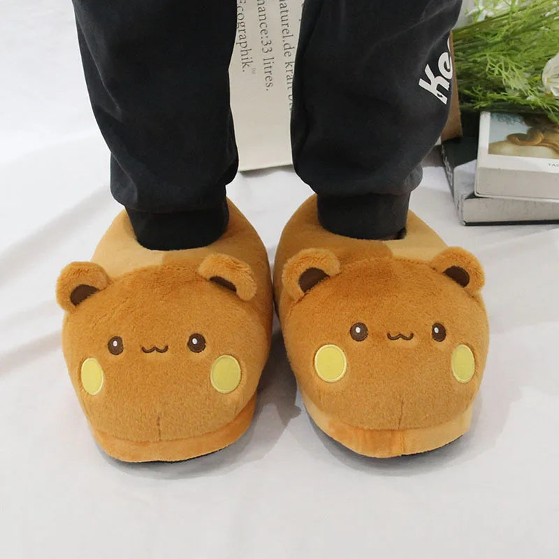 Panda Bubu & Dudu Plush Couple Indoor Slippers | One Size Novelty Plush Slippers HIP