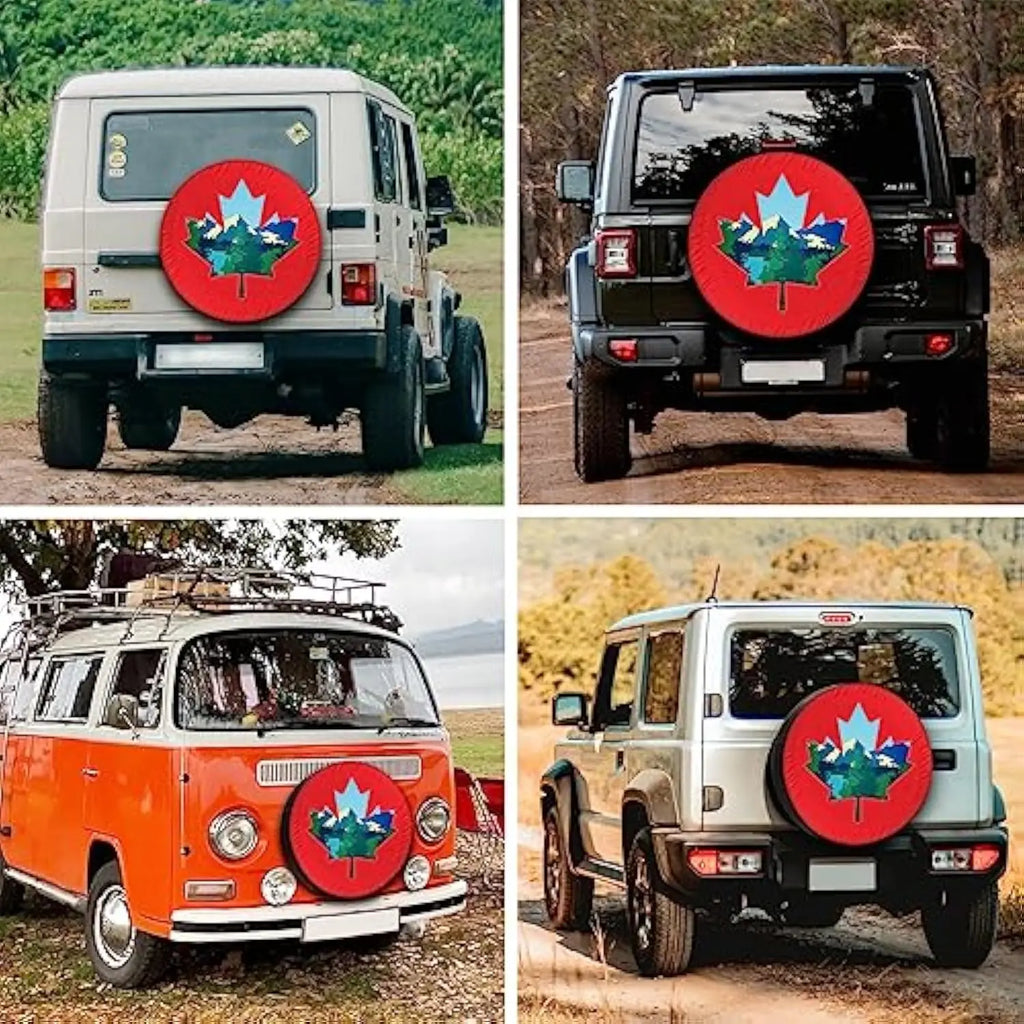 Canada Maple Leaf Spare Tire Cover – RV Camper Trailer Protector Spare Tire Cover HIP