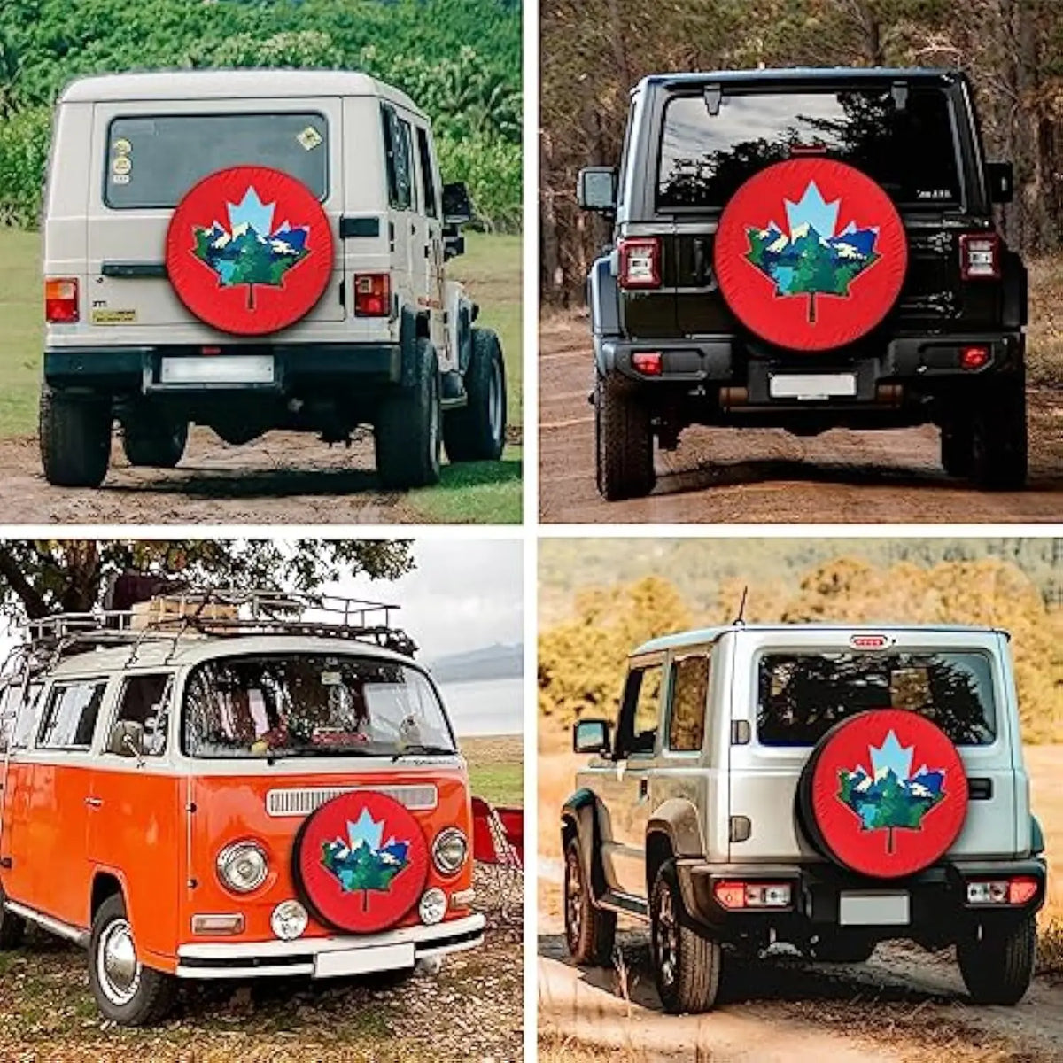 Canada Maple Leaf Spare Tire Cover – RV Camper Trailer Protector Spare Tire Cover HIP