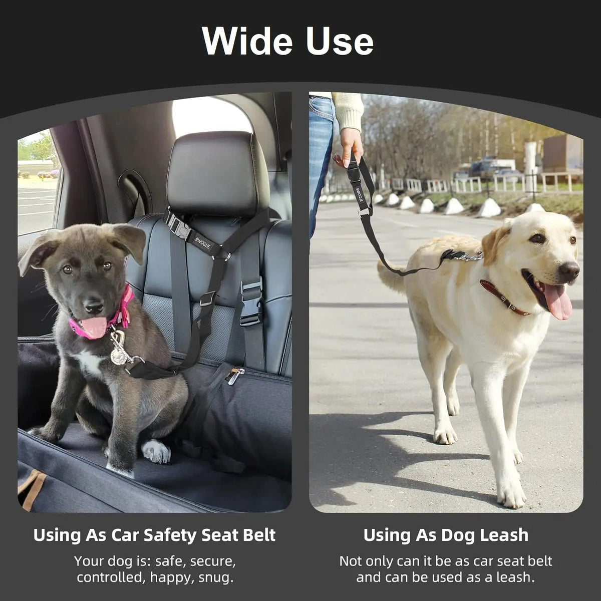 Retractable Dog Car Seat Belt – Quick Release Safety Leash Dog Car Seat Belt HIP
