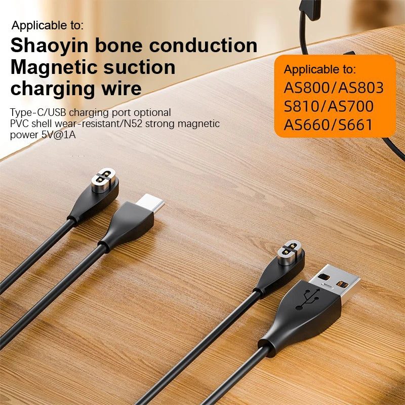 Fast Charging Cable for Shokz AS800 S803 S810 OpenRun Headphone Charging Cable HIP