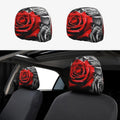 2-Pack Universal Car Headrest Covers – Black & White Protectors Car Headrest Cover HIP 1