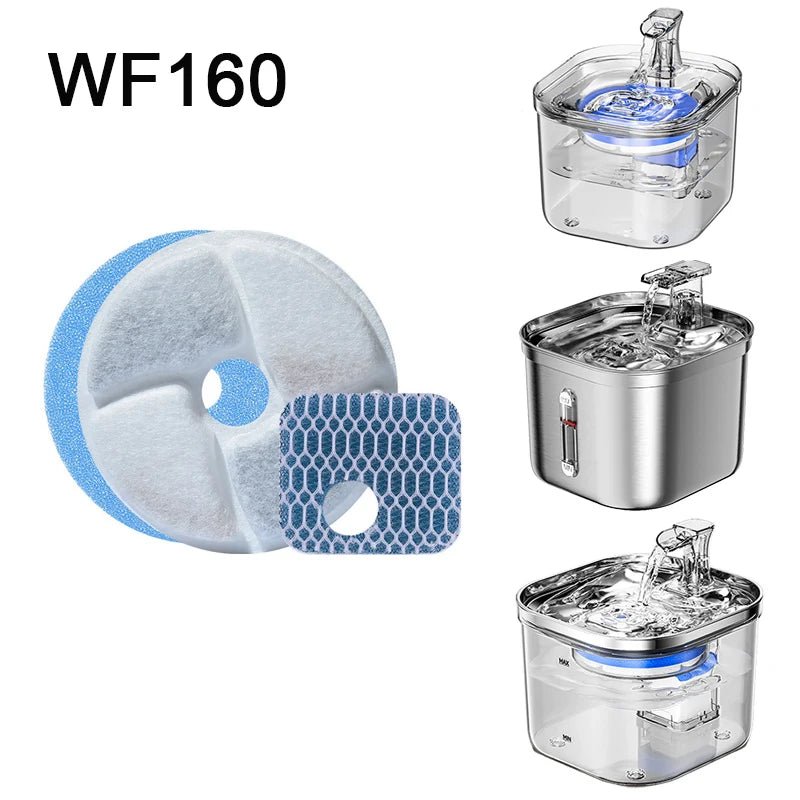 12/4 Sets Replacement Activated Carbon Filter for Square Stainless Steel Cats Water Fountain Resin water purification Filters HIP
