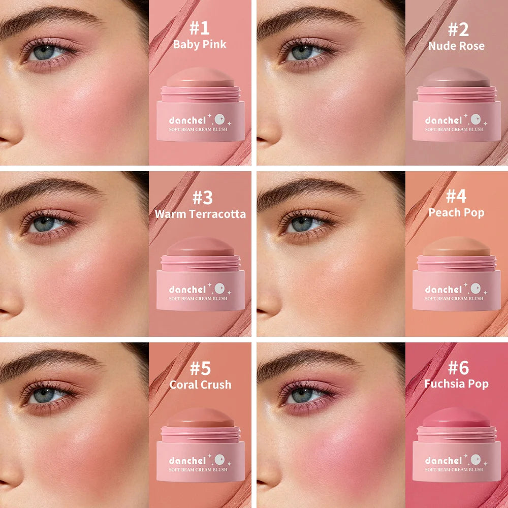 Natural Looking Matte Blush Stick Soft Cream Blush Balm Waterproof Long Lasting Hydrating Lightweight Blendable Cheek Cosmetics HIP