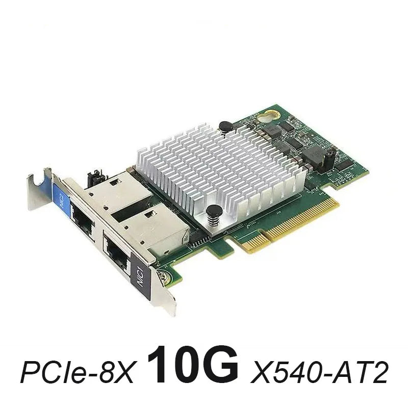 10G Dual Port Network Card X540-T2 PCIe X8/X16 RJ45 for NAS & PC PCIe Network Adapter HIP