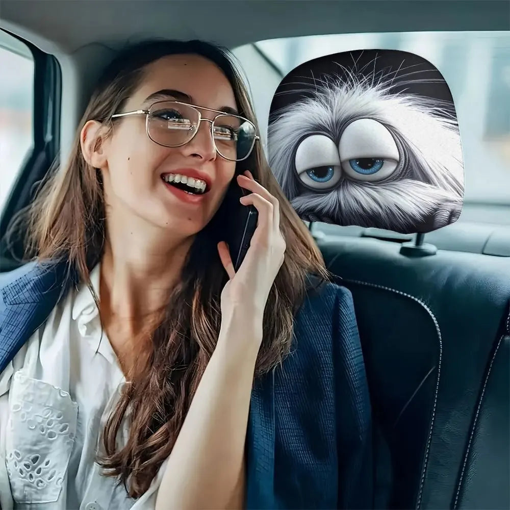 2-Pack Monster Plush Car Headrest Covers – Cute All-Season Car Headrest Cover HIP