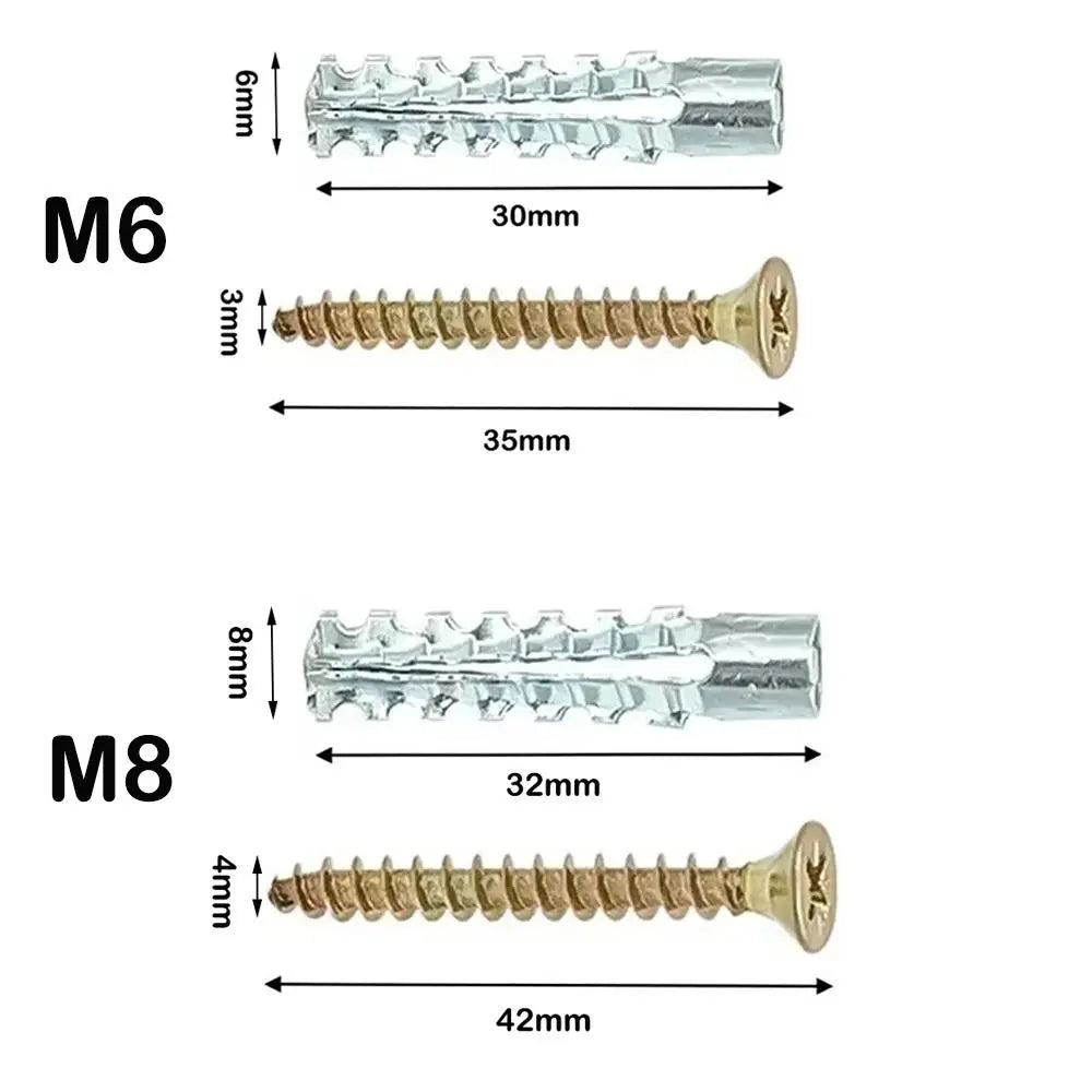 Self-Tapping Metal Expansion Screws & Wall Anchors – 20/50/100 Wall Anchor Screw Kit HIP
