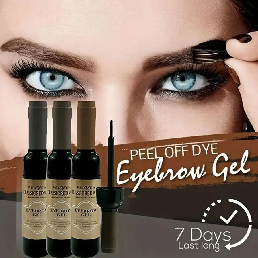 Red Wine Bottle Eyebrow Tattoo Gel Tinted, Waterproof Tear Off FilmForming Eyebrow Pomade, Long-lasting Eyebrow Dye Cream Makeup HIP