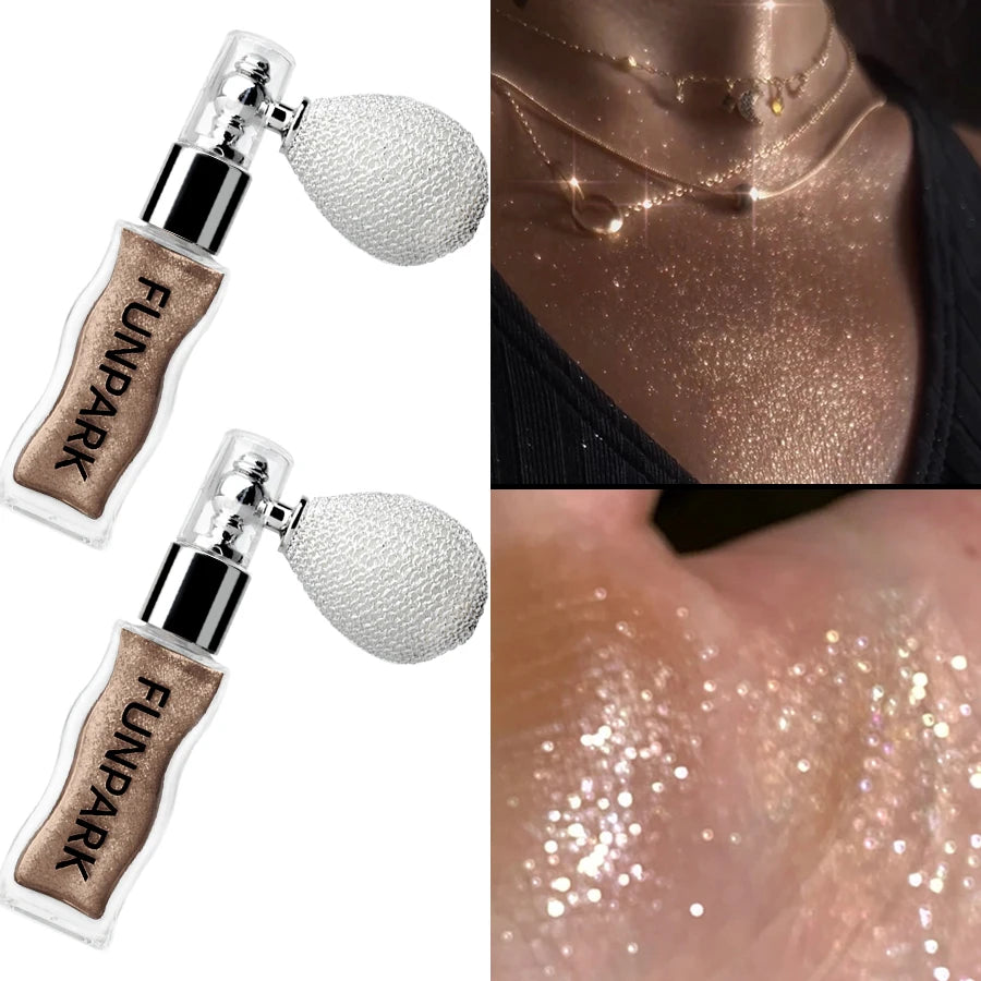 1PC Highlighter Powder Brightens The Whole Body Sparking Face Korean Makeup Lasting Pearlescent White Brown Silver Cosmetics HIP