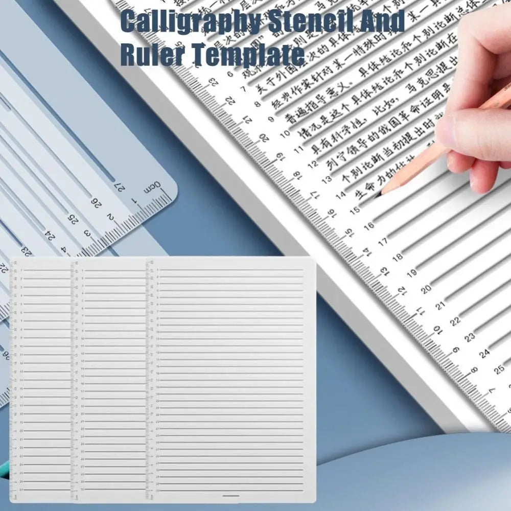 Transparent Calligraphy Stencil Ruler – A4 Straight Line Guide Calligraphy Stencil Ruler HIP