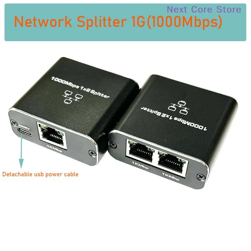 RJ45 Gigabit Ethernet Splitter – 1 to 2 Network Switch Ethernet Network Splitter HIP