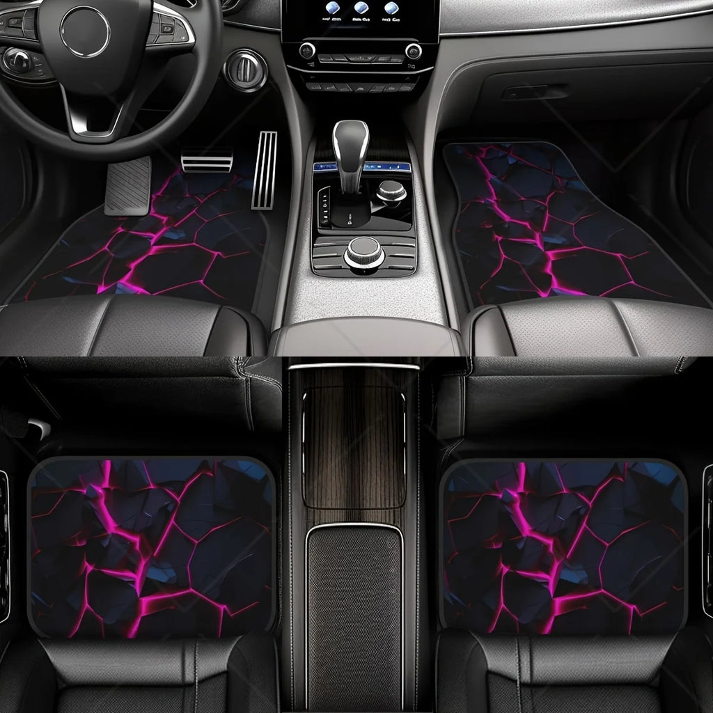 4-Piece Lava Crack Car Rubber Floor Mats – Anti-Slip Waterproof Car Floor Mats HIP