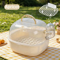 Parrot Hamster Travel Cage Transparent Breathable Handheld Small Pet Backpack Travel Carrier Cage Dedicated Compartmen HIP Apricot