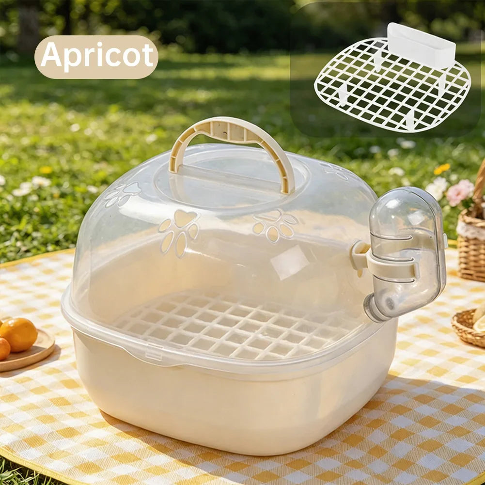 Parrot Hamster Travel Cage Transparent Breathable Handheld Small Pet Backpack Travel Carrier Cage Dedicated Compartmen HIP Apricot