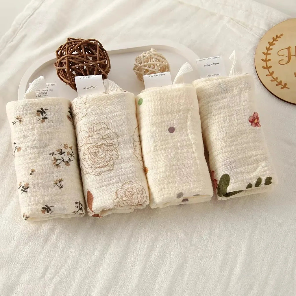 5-Pack Soft Cotton Gauze Baby Washcloths & Burp Cloths Baby Washcloth Set HIP
