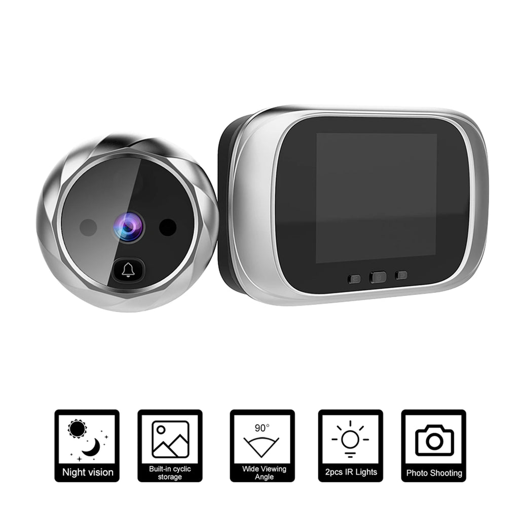 Digital Door Viewer Peephole Door Camera Doorbell 2.8-inch LCD Screen Night Vision Photo Shooting Digital Door Monitoring HIP without APP