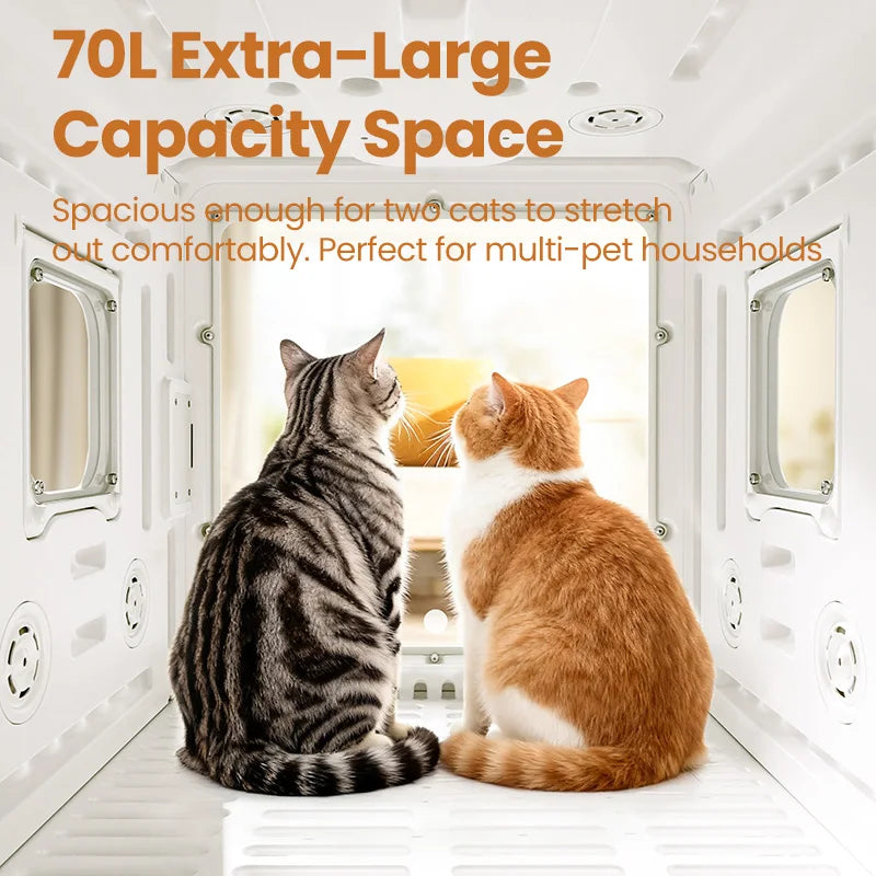 ROJECO Automatic Pet Drying Box 70L Smart Temperature Control 360° Ultra Quiet Pet Hair Grooming For Dog Cat Dryer Box 4 Speed HIP