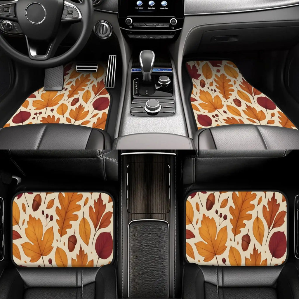 4-Piece Autumn Leaves Car Floor Mats – Anti-Slip & Washable Car Floor Mats HIP