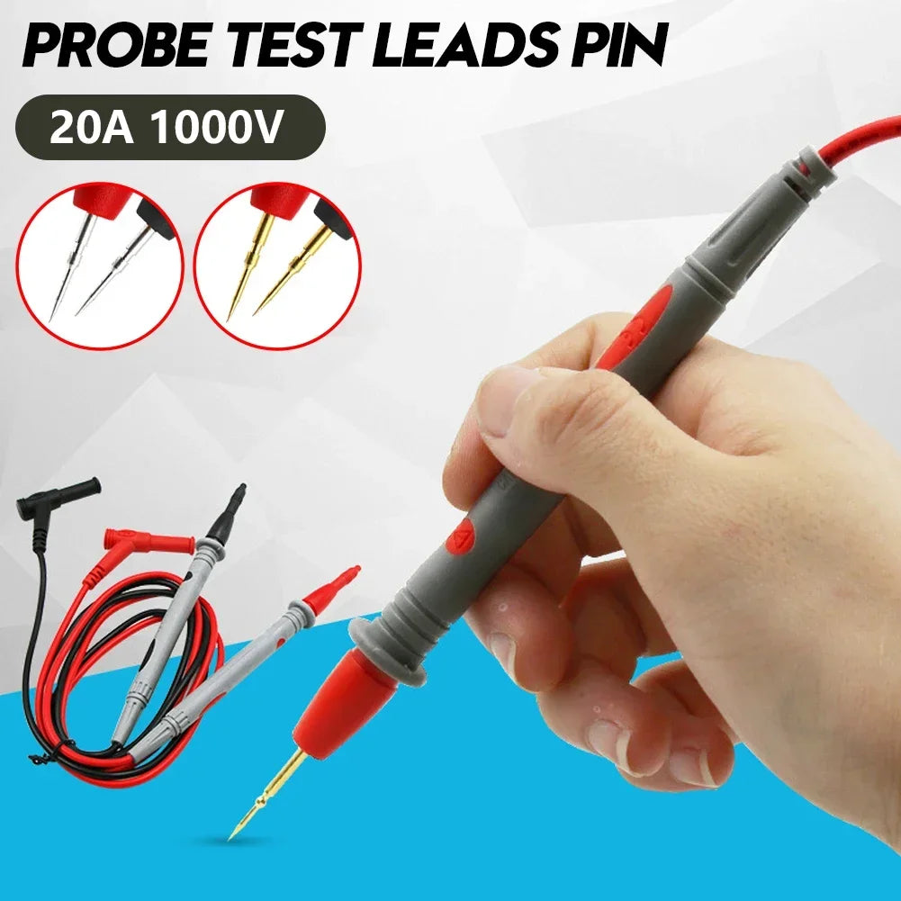 2PCS Silicone wire Universal Probe Test Leads Pin for Digital Multimeter Needle Tip Multi Meter Tester Probe 20A 1000V HIP